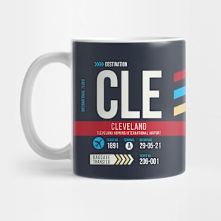 Cleveland (CLE) Airport Code Baggage Tag Mug